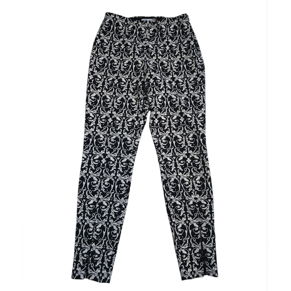 Alice + Olivia Royce Damask Side Zip Jacquard Brocade Pant - Picture 6 of 14